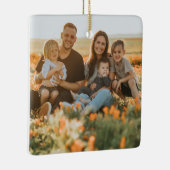 Personalized Double Sided Family Photo Christmas Keramisch Ornament (Rechts)