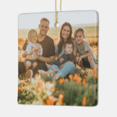 Personalized Double Sided Family Photo Christmas Keramisch Ornament (Links)