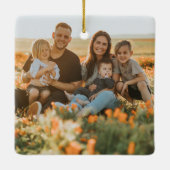 Personalized Double Sided Family Photo Christmas Keramisch Ornament (Achterkant)