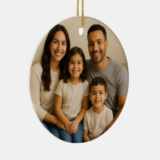 Personalized Double-Sided Family Photo Christmas Keramisch Ornament (Rechts)