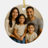 Personalized Double-Sided Family Photo Christmas Keramisch Ornament (Voorkant)