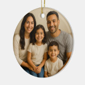 Personalized Double-Sided Family Photo Christmas Keramisch Ornament (Links)