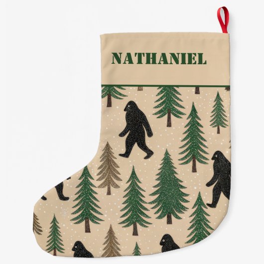 Personalized  Double sided Novelty Yeti  Grote Kerstsok (Achterkant)