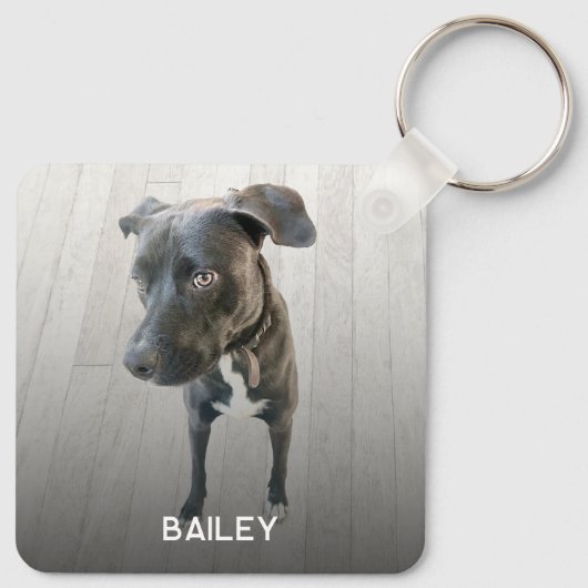Personalized Double Sided Pet Dog Two Photo Sleutelhanger (Achterkant)