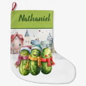 Personalized  Double Sided Pickle Grote Kerstsok (Voorkant)