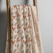 Personalized Dove & Heart Christian Pattern  Fleece Deken