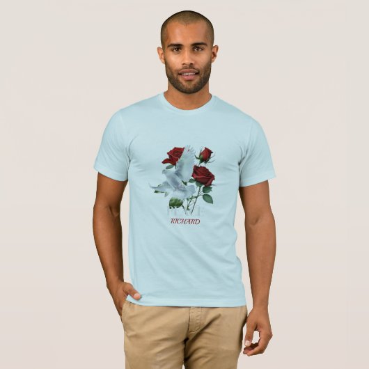 Personalized Dove Rose Custom Name T-Shirt (Voorkant volledig)