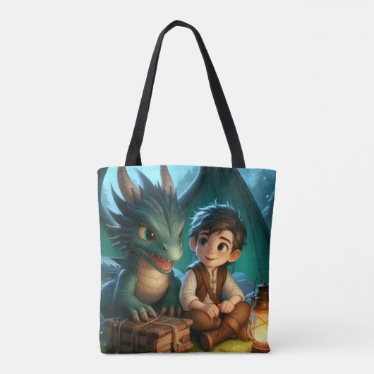 Personalized Dragon Adventure Tote Bag for Kids (Achterkant)