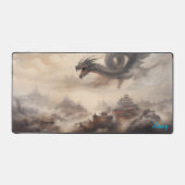 Personalized Dragon over Chinese City Desk Mat (Voorkant)