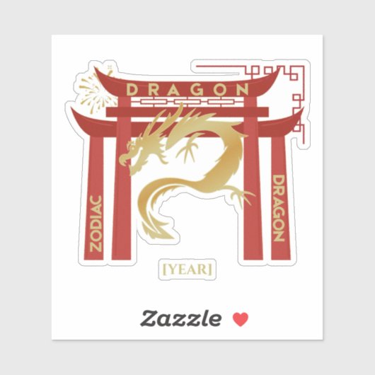 Personalized Dragon Zodiac Sticker / Dragón (Vel)