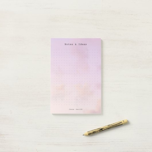 Personalized dreamy clouds, pastel aesthetic Grid Post-it® Notes (Op bureau)