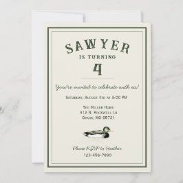 Personalized Duck Birthday Invitation Kaart