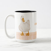 Personalized Duck – Cute Farm Animal Design  Tweekleurige Koffiemok (Links)