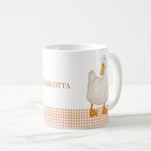 Personalized Duck Mug – Cute Farm Animal Design wi Koffiemok (Voorkant rechts)