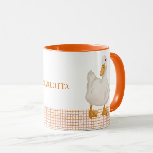 Personalized Duck Mug – Cute Farm Animal Design wi Mok (Voorkant rechts)