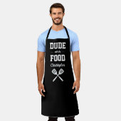 Personalized Dude with the Food Black Grilling Schort (Gedragen)