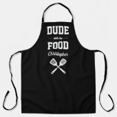 Personalized Dude with the Food Black Grilling Schort (Voorkant)