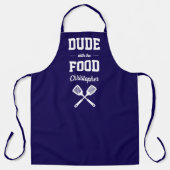 Personalized Dude with the Food Navy Blue Grilling Schort (Voorkant)