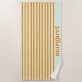 Personalized Dusky Orange Stripes Strandlaken (Voorkant)