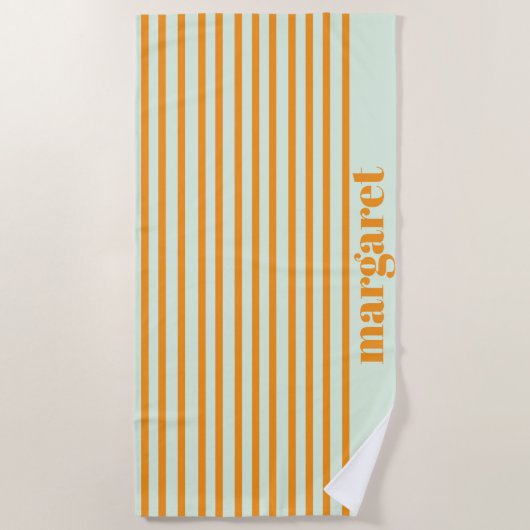 Personalized Dusky Orange Stripes Strandlaken (Voorkant)