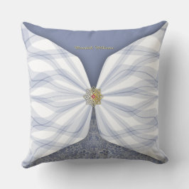 Personalized Dusty Blue Textile Illusion Kussen