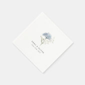Personalized Dusty Blue Watercolor Wedding Napkins Servet (Hoek)
