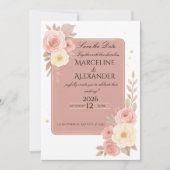 Personalized Dusty Rose Invitation Kaart (Voorkant)
