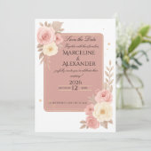 Personalized Dusty Rose Invitation Kaart (Staand voorkant)