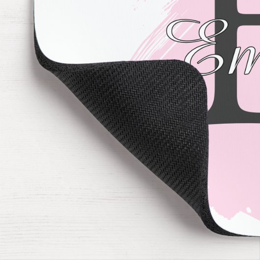 Personalized Dusty Rose Monogram Mouse Pad Muismat (Hoek)