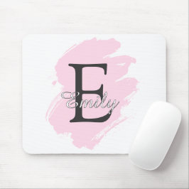 Personalized Dusty Rose Monogram Mouse Pad Muismat