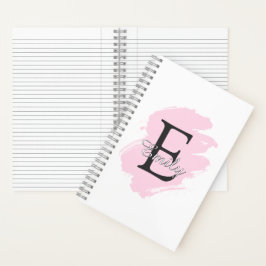 Personalized Dusty Rose Monogram Spiral Notebook Notitieboek