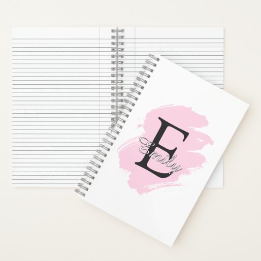 Personalized Dusty Rose Monogram Spiral Notebook Notitieboek (Binnen)
