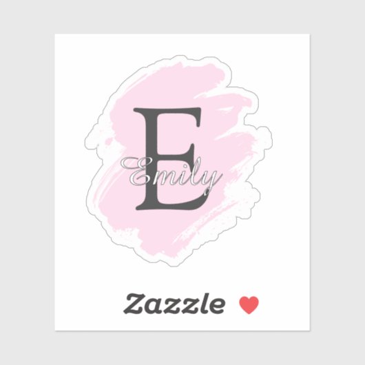 Personalized Dusty Rose Monogrammed Stickers (Vel)