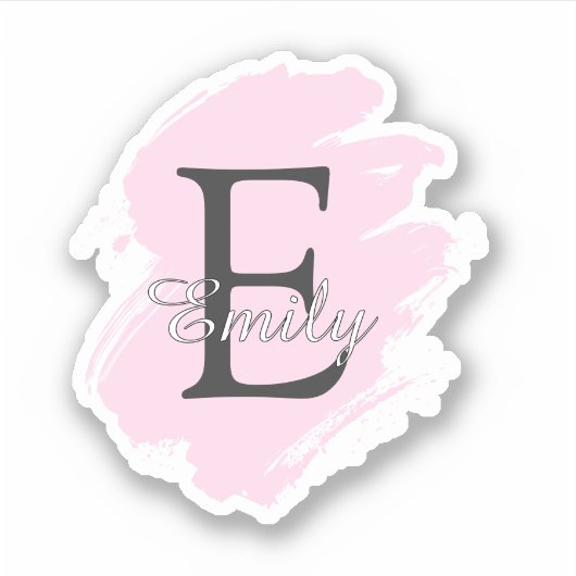 Personalized Dusty Rose Monogrammed Stickers (Voorkant)