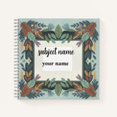 Personalized Earthy Botanical Frame Notebook Notitieboek (Voorkant)