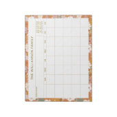 Personalized Earthy Floral Family Planner Calendar Notitieblok (Linkerzijde)