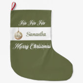 Personalized Earthy Tone Christmas Stocking Grote Kerstsok (Voorkant)
