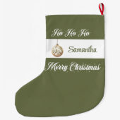 Personalized Earthy Tone Christmas Stocking Grote Kerstsok (Achterkant)