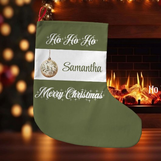 Personalized Earthy Tone Christmas Stocking Grote Kerstsok
