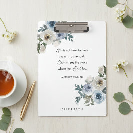 Personalized Easter Bible Verse Floral Christian Klembord
