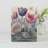 Personalized Easter Blessings Tulips Floral Card Feestdagenkaart (Staand voorkant)