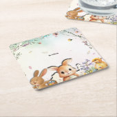 Personalized Easter Brunch Paper Square Coaster Kartonnen Onderzetters (Schuin)