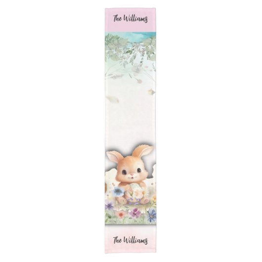 Personalized Easter Brunch  Table Runner Korte Tafelloper (Voorkant)