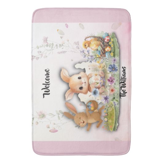 Personalized Easter Bunny Bath Mat (Voorkant Verticaal)