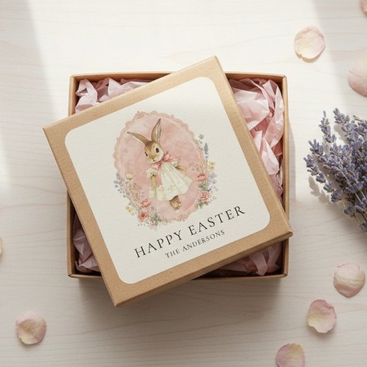 Personalized Easter Bunny Custom  Vierkante Sticker