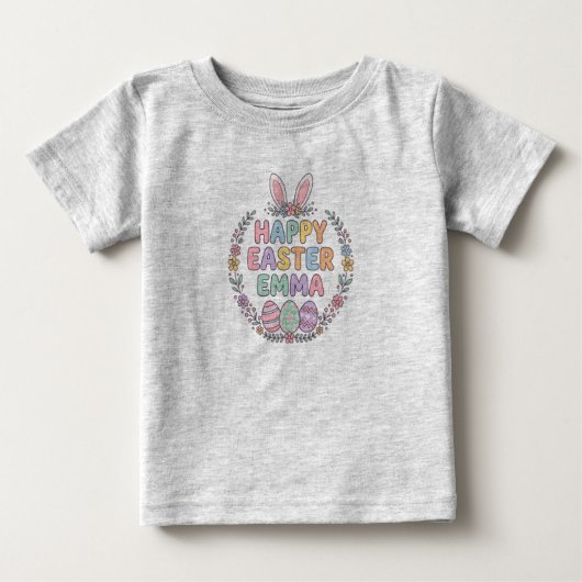 Personalized Easter Bunny Kids Shirt – Custom Name (Voorkant)