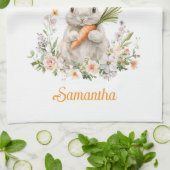 Personalized Easter Bunny Kitchen Towel  Theedoek (Gevouwen)