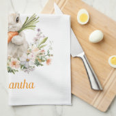 Personalized Easter Bunny Kitchen Towel  Theedoek (Quarter Fold)