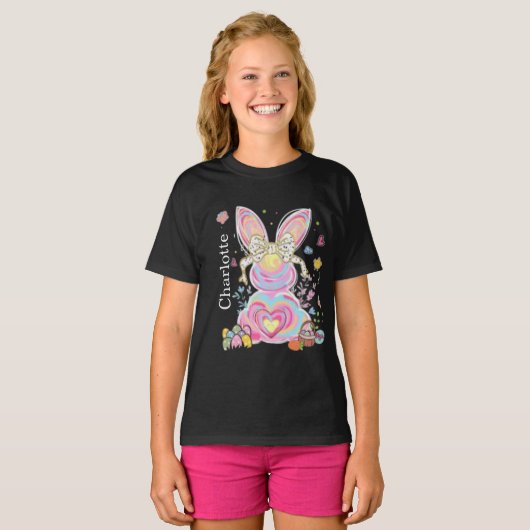 Personalized Easter Bunny Name T-shirt (Voorkant volledig)