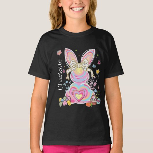 Personalized Easter Bunny Name T-shirt (Voorkant)